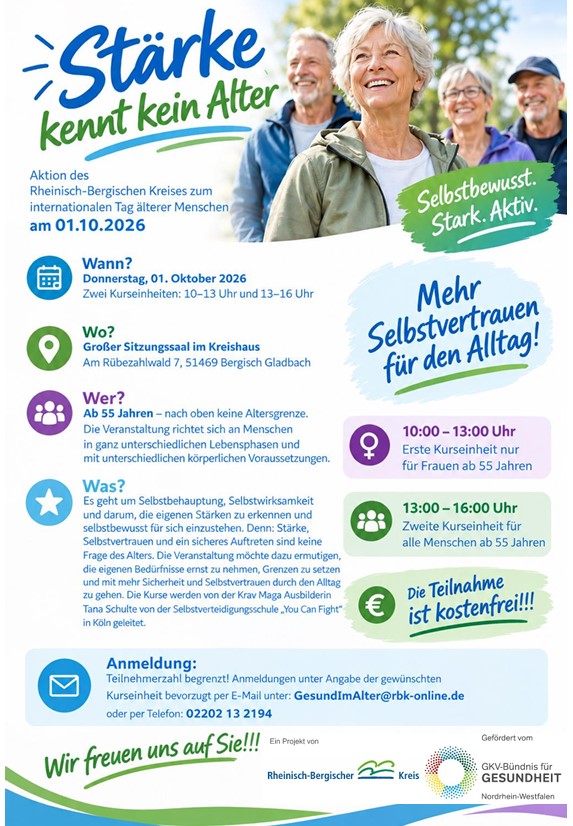 Stärke kennt kein Alter - Selbstbehauptung und taktische Selbstverteidigung für Frauen und Männer ab 55 Jahren